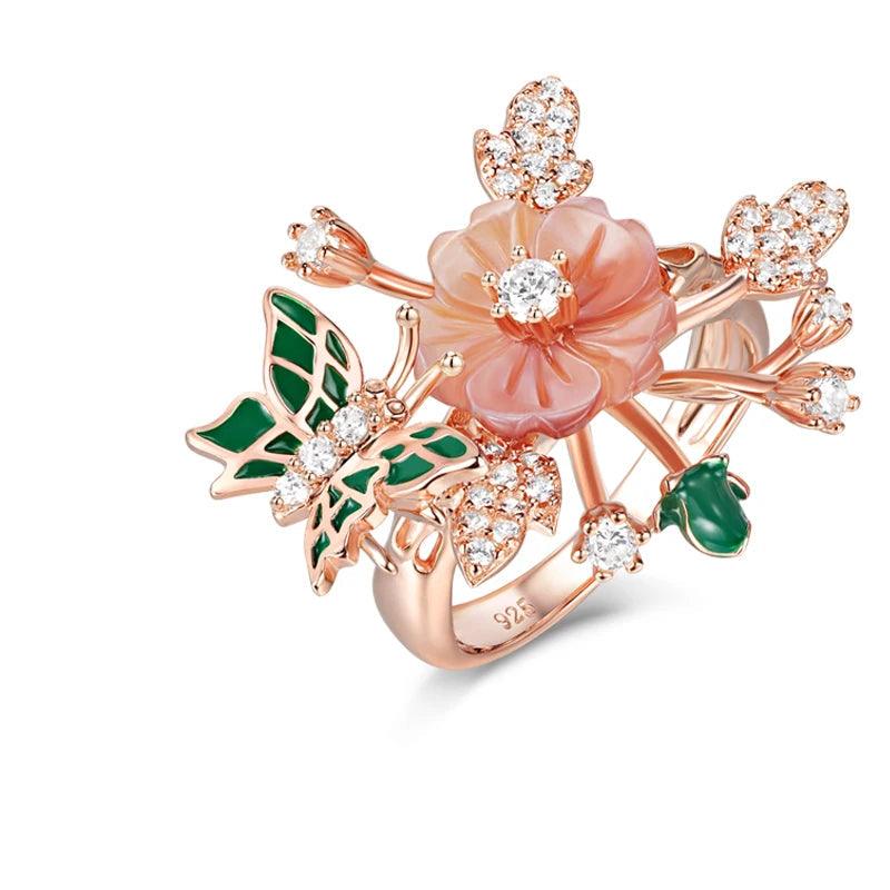 Fleur d’Argent – Anel Papillon - GLAVHORY