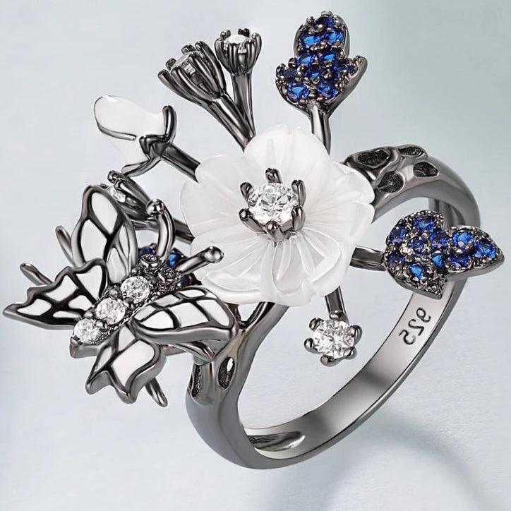 Fleur d’Argent – Anel Papillon - GLAVHORY