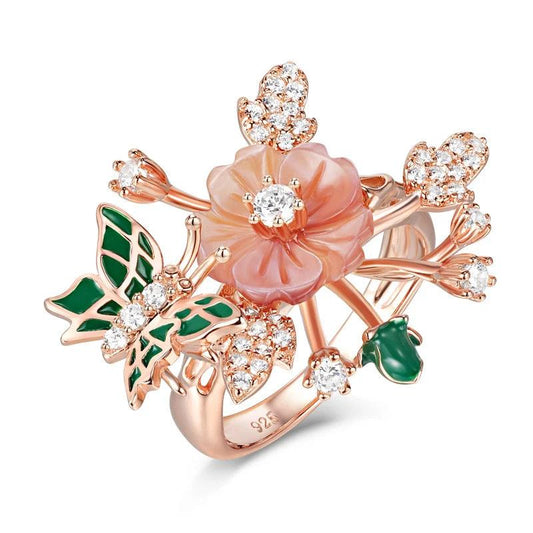 Fleur d’Argent – Anel Papillon - GLAVHORY