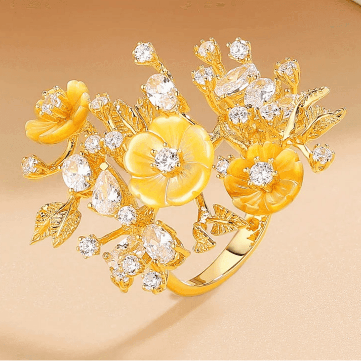 Anel Auréa – Fleur d’Argent - GLAVHORY